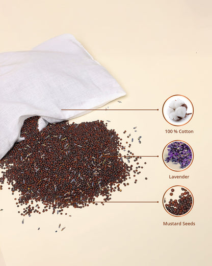 Baby Forest Somya Aakar Mustard Pillow with Lavender-Supports Head Shaping-Removable & washable-White-For Infants