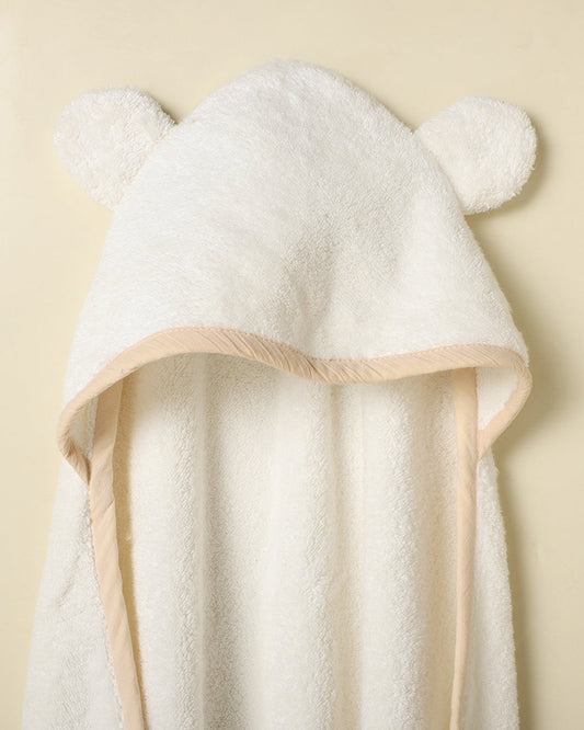 Baby Forest Somya Aanchal Baby Hooded Towel-Bamboo Cotton-White