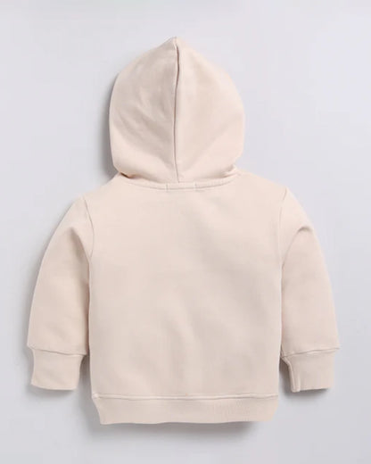 Cot & Candy Baby Beige Winter Wear Hoodie & Jogger Set-Solid-GOTS Certified Organic Fleece-For Infants