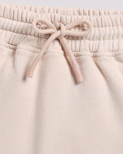 Cot & Candy Baby Beige Winter Wear Hoodie & Jogger Set-Solid-GOTS Certified Organic Fleece-For Infants