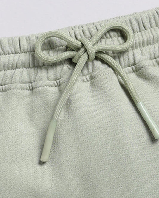 Cot & Candy Baby Pastel Green Winter Wear Jogger-Solid-GOTS Certified Organic Fleece-For Infants