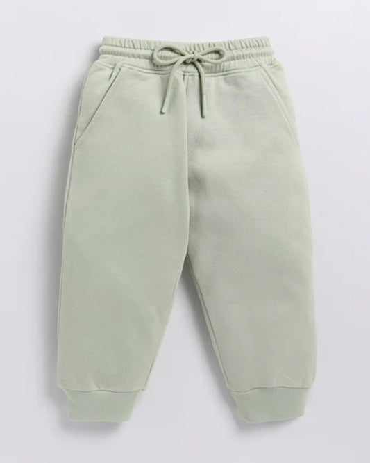 Cot & Candy Baby Pastel Green Winter Wear Hoodie & Jogger Set-Solid-GOTS Certified Organic Fleece-For Infants