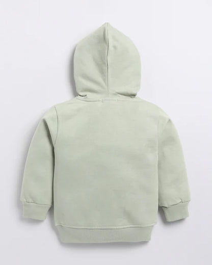 Cot & Candy Baby Pastel Green Winter Wear Hoodie & Jogger Set-Solid-GOTS Certified Organic Fleece-For Infants