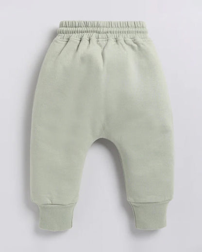 Cot & Candy Baby Pastel Green Winter Wear Hoodie & Jogger Set-Solid-GOTS Certified Organic Fleece-For Infants