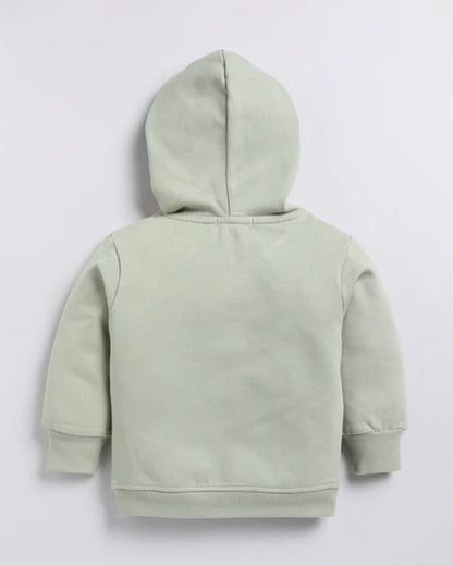 Cot & Candy Baby Pastel Green Winter Wear Hoodie & Jogger Set-Solid-GOTS Certified Organic Fleece-For Infants
