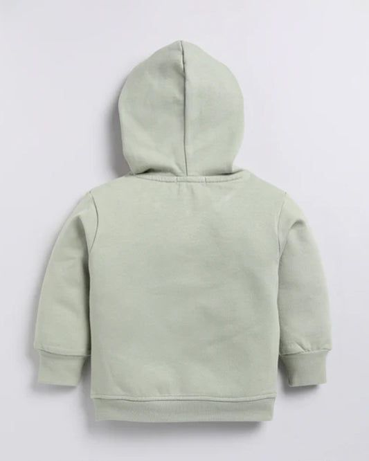 Cot & Candy Baby Pastel Green Winter Wear Hoodie & Jogger Set-Solid-GOTS Certified Organic Fleece-For Infants