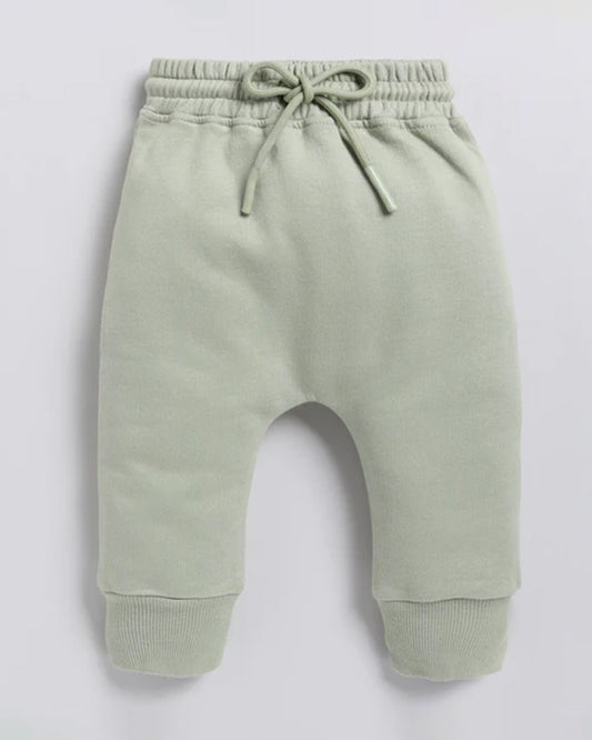 Cot & Candy Baby Pastel Green Winter Wear Hoodie & Jogger Set-Solid-GOTS Certified Organic Fleece-For Infants