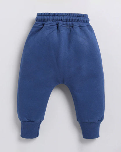 Cot & Candy Baby Navy Blue Winter Wear Jogger-Solid-GOTS Certified Organic Fleece-For Infants
