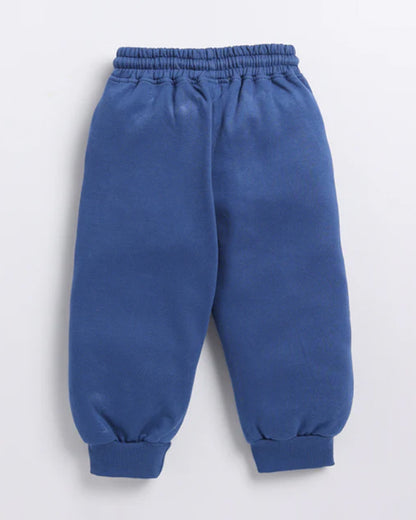 Cot & Candy Baby Navy Blue Winter Wear Jogger-Solid-GOTS Certified Organic Fleece-For Infants