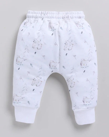 Cot & Candy Baby White Winter Wear Hoodie & Jogger Set-Constellation-GOTS Certified Organic Fleece-For Infants