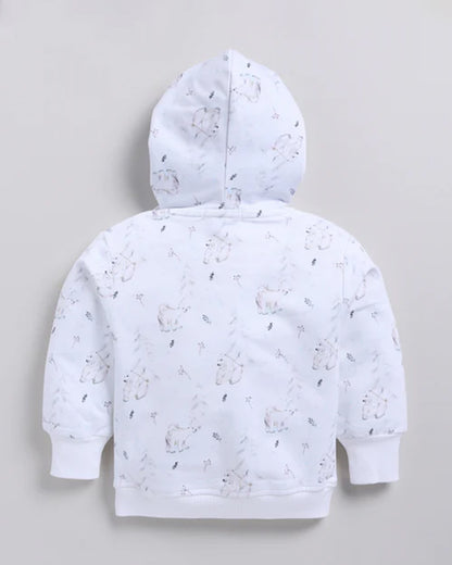Cot & Candy Baby White Winter Wear Hoodie & Jogger Set-Constellation-GOTS Certified Organic Fleece-For Infants