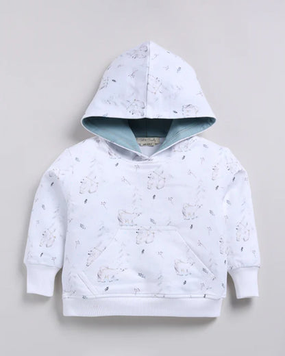 Cot & Candy Baby White Winter Wear Hoodie & Jogger Set-Constellation-GOTS Certified Organic Fleece-For Infants