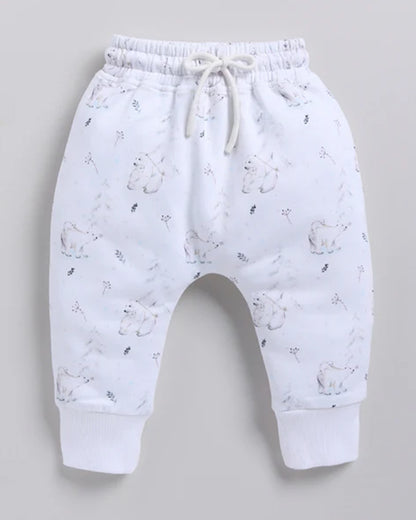 Cot & Candy Baby White Winter Wear Hoodie & Jogger Set-Constellation-GOTS Certified Organic Fleece-For Infants