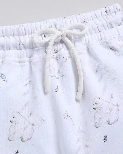 Cot & Candy Baby White Winter Wear Hoodie & Jogger Set-Constellation-GOTS Certified Organic Fleece-For Infants