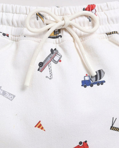 Cot & Candy Baby Off White Winter Wear Hoodie & Jogger Set-Construction-GOTS Certified Organic Fleece-For Infants
