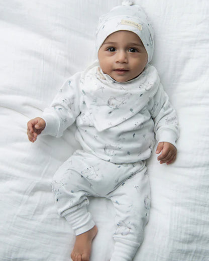Cot & Candy Baby Off White Winter Wear Sweatshirt & Jogger Set-Constellation-GOTS Certified Organic Fleece-For Infants