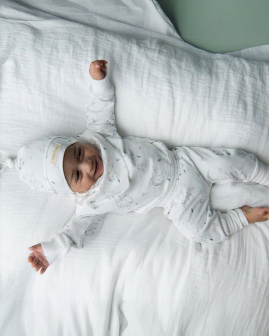 Cot & Candy Baby Off White Winter Wear Sweatshirt & Jogger Set-Constellation-GOTS Certified Organic Fleece-For Infants