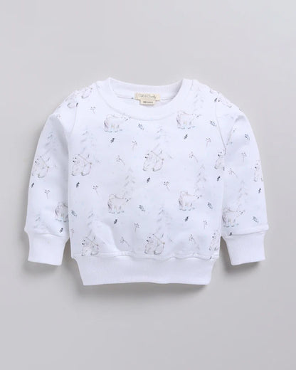 Cot & Candy Baby Off White Winter Wear Sweatshirt & Jogger Set-Constellation-GOTS Certified Organic Fleece-For Infants