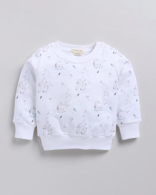 Cot & Candy Baby Off White Winter Wear Sweatshirt & Jogger Set-Constellation-GOTS Certified Organic Fleece-For Infants