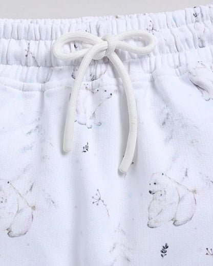 Cot & Candy Baby Off White Winter Wear Sweatshirt & Jogger Set-Constellation-GOTS Certified Organic Fleece-For Infants