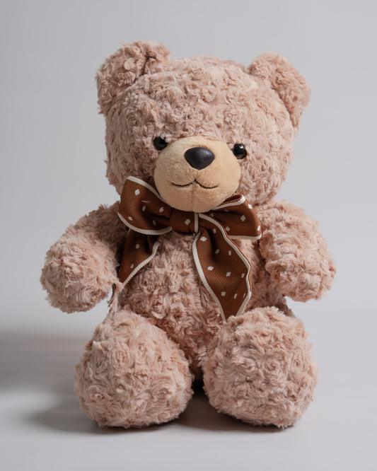 Just Bear Brown Teddy With Maroon Bow Soft Toy-Ultra Soft & Huggable Bear-36M+
