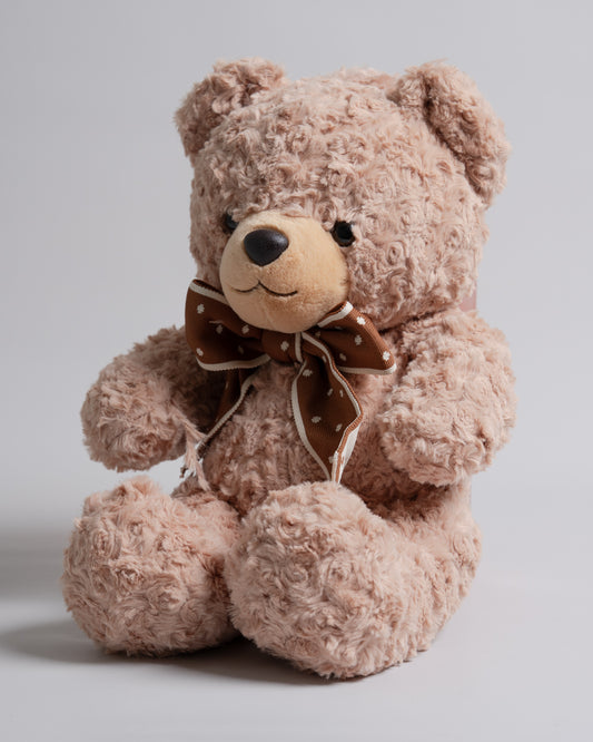 Just Bear Brown Teddy With Maroon Bow Soft Toy-Ultra Soft & Huggable Bear-36M+