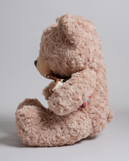 Just Bear Brown Teddy With Maroon Bow Soft Toy-Ultra Soft & Huggable Bear-36M+