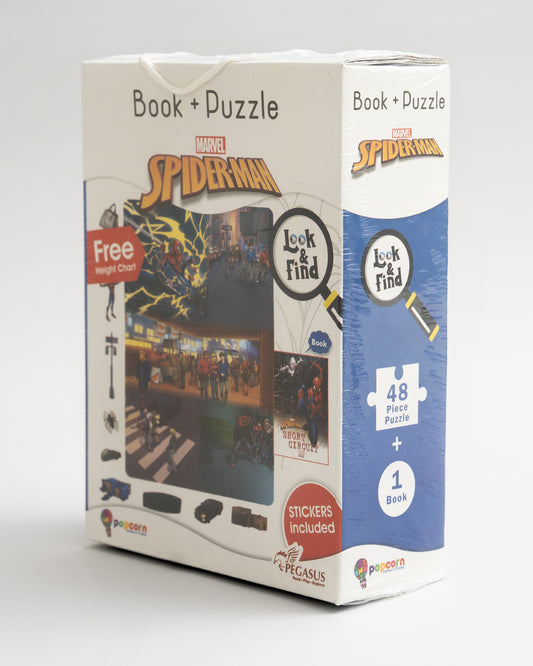 Popcorn Marvel Spiderman Look & Find Short Circuit-Learning Kit-Includes Book & Puzzle Set-Learning & Educational Toys-36M+