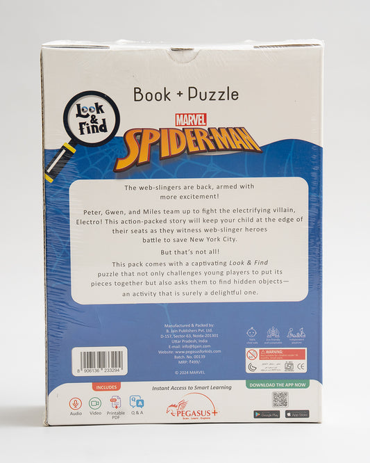 Popcorn Marvel Spiderman Look & Find Short Circuit-Learning Kit-Includes Book & Puzzle Set-Learning & Educational Toys-36M+