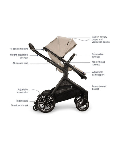 Nuna Demi Next Baby Stroller-With Cup Holder-Height Adjustable Parent Handle Bar-Reversible Seat-Wide Front Wheels-10 Kg Spacious Basket-2 Years Warranty-For 6M to 4Y (Upto 22 Kg)-Biscotti