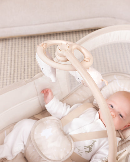 Mastela 4 in 1 Swing & Bassinet-12 Melodies-Adjustable Backrest-5 Points Harness-Breathable Mesh Sides & Soft Headrest-For 0 to 36M (Upto 15 Kg)-Bronze