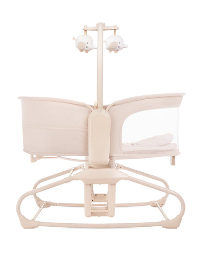 Mastela 4 in 1 Swing & Bassinet-12 Melodies-Adjustable Backrest-5 Points Harness-Breathable Mesh Sides & Soft Headrest-For 0 to 36M (Upto 15 Kg)-Bronze