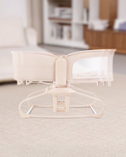 Mastela 4 in 1 Swing & Bassinet-12 Melodies-Adjustable Backrest-5 Points Harness-Breathable Mesh Sides & Soft Headrest-For 0 to 36M (Upto 15 Kg)-Bronze