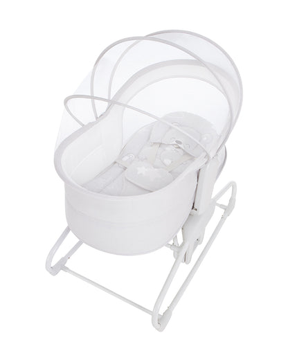 Mastela 4 in 1 Swing & Bassinet-12 Melodies-Adjustable Backrest-5 Points Harness-Breathable Mesh Sides & Soft Headrest-For 0 to 36M (Upto 15 Kg)-White