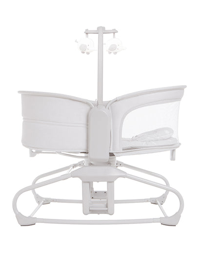 Mastela 4 in 1 Swing & Bassinet-12 Melodies-Adjustable Backrest-5 Points Harness-Breathable Mesh Sides & Soft Headrest-For 0 to 36M (Upto 15 Kg)-White