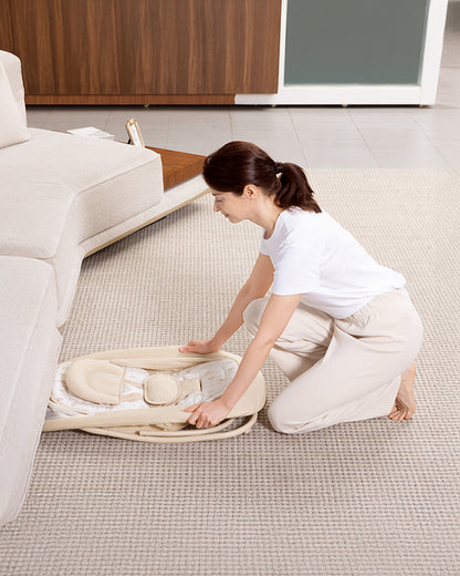 Mastela Deluxe 4 in 1 Swing & Rocker-5 Angle Side To Side Motion-Canopy with Net & Two Toys-15 Melodies With Volume Control-For 0 to 36M (Upto 15 Kg)-Bronze