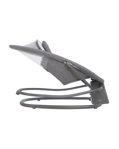 Mastela Deluxe 4 in 1 Swing & Rocker-5 Angle Side To Side Motion-Canopy with Net & Two Toys-15 Melodies With Volume Control-For 0 to 36M (Upto 15 Kg)-Dark Grey