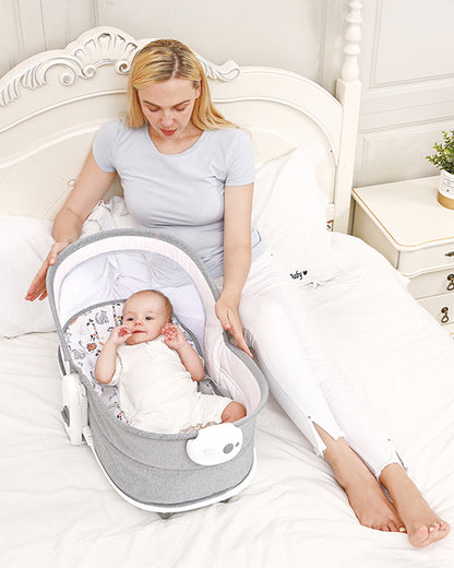 Mastela 6 in 1 Multi Function Bassinet-3 Position Recline-Removable Canopy-For 0 to 36M (Upto 15Kg)-Teal