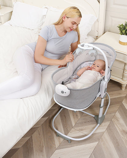 Mastela 6 in 1 Multi Function Bassinet-3 Position Recline-Removable Canopy-For 0 to 36M (Upto 15Kg)-Teal