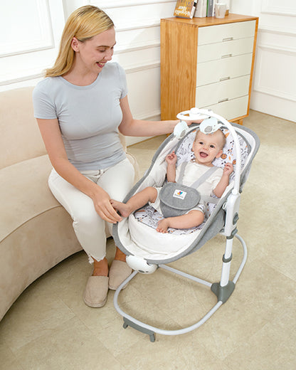 Mastela 6 in 1 Multi Function Bassinet-3 Position Recline-Removable Canopy-For 0 to 36M (Upto 15Kg)-Teal