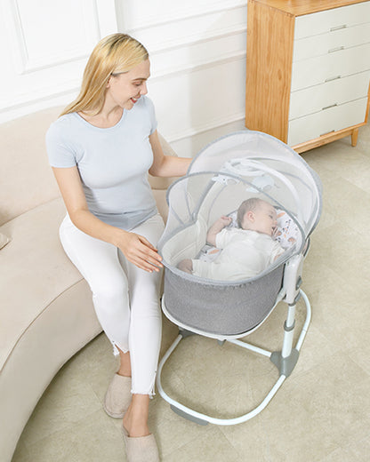 Mastela 6 in 1 Multi Function Bassinet-3 Position Recline-Removable Canopy-For 0 to 36M (Upto 15Kg)-Teal