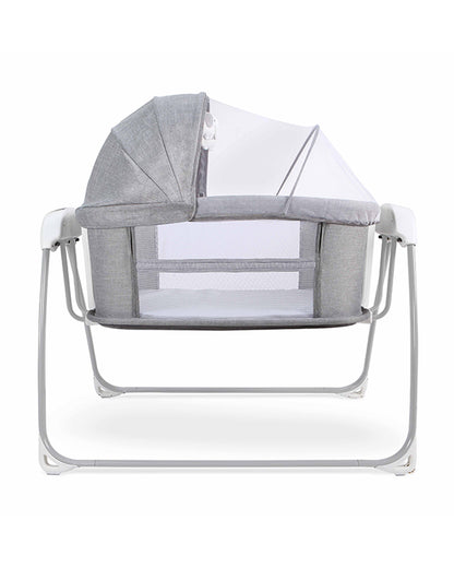 Mastela Deluxe 4 in 1 Bassinet-Cozy Bassinet, Swing & Bedside Sleeper Modes-5 Swing Speeds-15 Melodies-For 0 to 6M (Upto 9 kg)-Grey