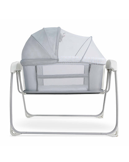 Mastela Deluxe 4 in 1 Bassinet-Cozy Bassinet, Swing & Bedside Sleeper Modes-5 Swing Speeds-15 Melodies-For 0 to 6M (Upto 9 kg)-White