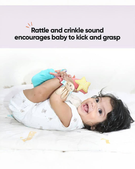Curious Cub Foot Finder & Wrist Rattle Toy-Encourages Movement & Body Awareness-For Newborn