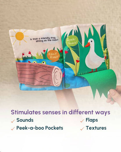 Curious Cub Peek-a-Who Cloth Book-8 Interactive Pages-Builds Early Reading Habits-Learning & Educational Toys-3M+