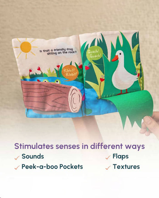 Curious Cub Peek-a-Who Cloth Book-8 Interactive Pages-Builds Early Reading Habits-Learning & Educational Toys-3M+