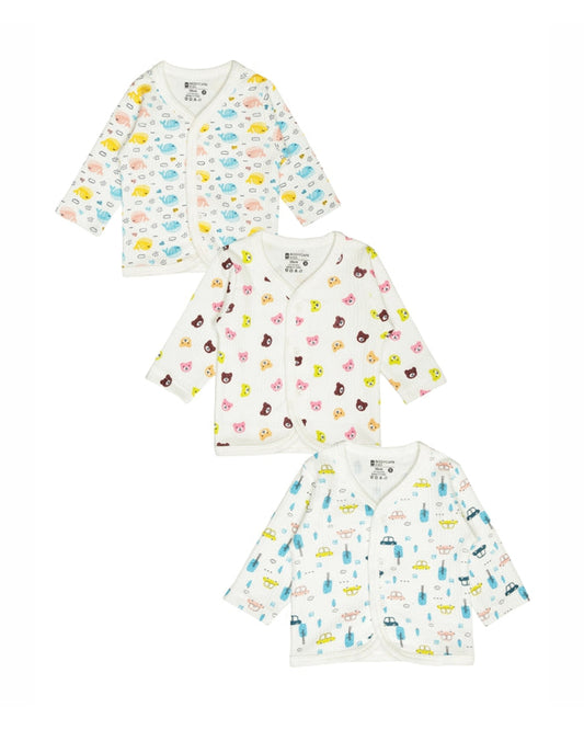 Bodycare White & Multicolor Thermals-Printed-Cotton-Pack of 3-For Infants