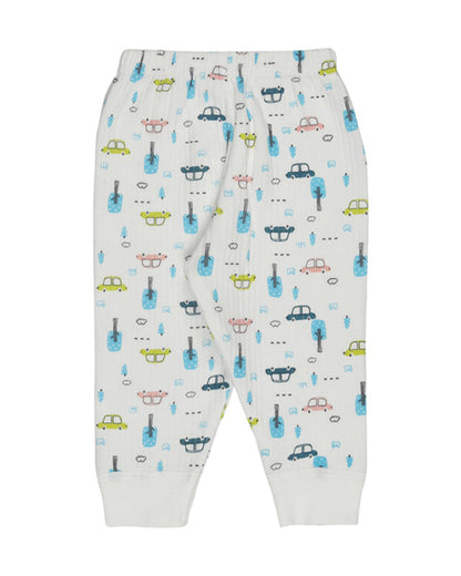 Bodycare White & Multicolor Thermal Pajamas-Other Prints-Cotton-Pack of 3-For Infants
