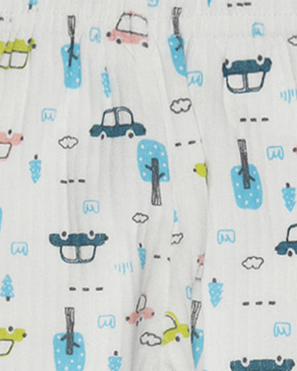 Bodycare White & Multicolor Thermal Pajamas-Other Prints-Cotton-Pack of 3-For Infants