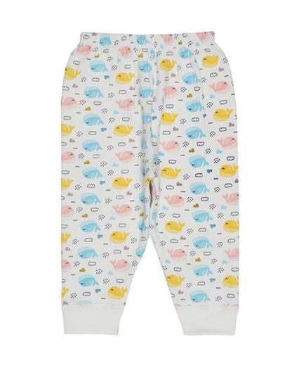 Bodycare White & Multicolor Thermal Pajamas-Other Prints-Cotton-Pack of 3-For Infants